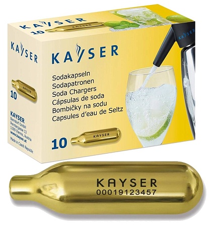 Баллончики для сифона для газирования воды (CO2) KAYSER 30шт, Цена в интернет-магазине Вкусно Живем.РФ - 